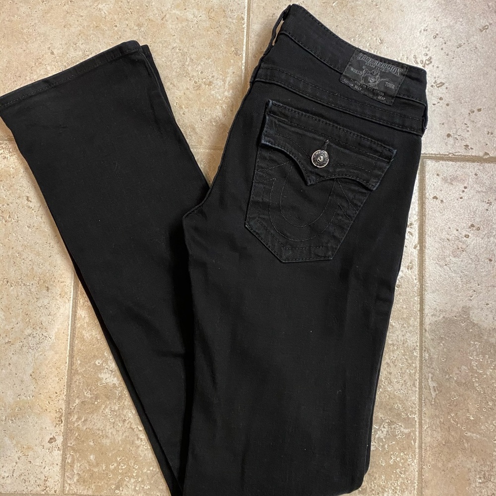 True Religion Billy black denim EUC sz 28